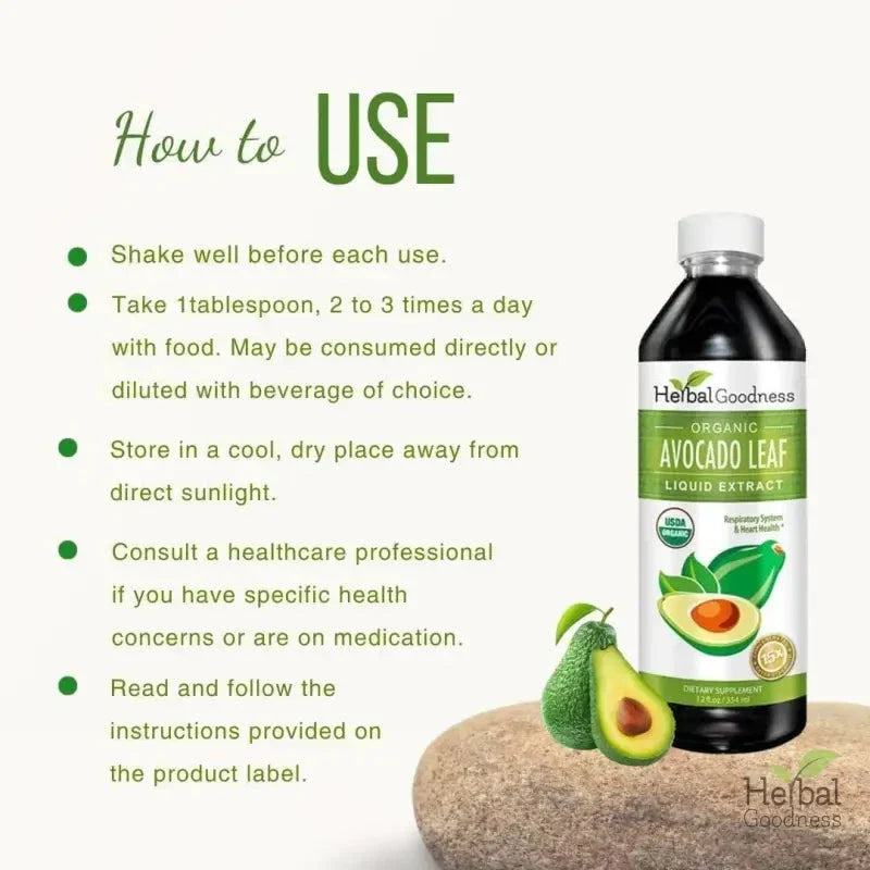 Avocado Leaf Extract - Liquid - Blood Sugar Support - Herbal Goodness Liquid Extract Herbal Goodness 