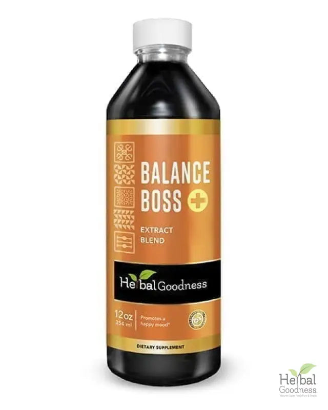 Balance Boss Plus - Liquid - Happy Mood Support - Relaxation - Herbal Goodness Liquid Extract Herbal Goodness 12 oz 