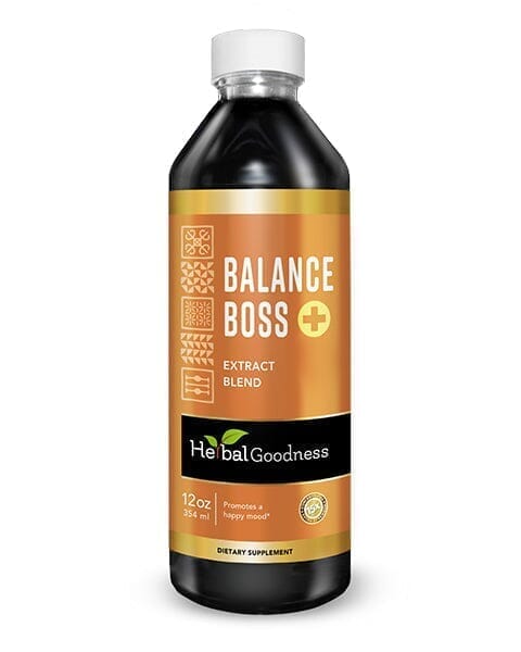 Balance Boss Plus - Liquid - Happy Mood Support - Relaxation - Herbal Goodness Liquid Extract Herbal Goodness 12 oz 