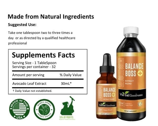 Balance Boss Plus - Liquid - Happy Mood Support - Relaxation - Herbal Goodness Liquid Extract Herbal Goodness 