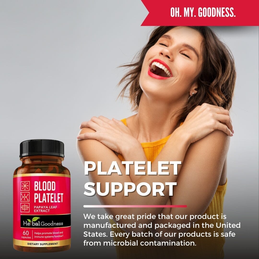 Blood Platelet Plus - Capsule 60/600mg-20X Strength - Blood and Immune System Function - Herbal Goodness Capsules Herbal Goodness 