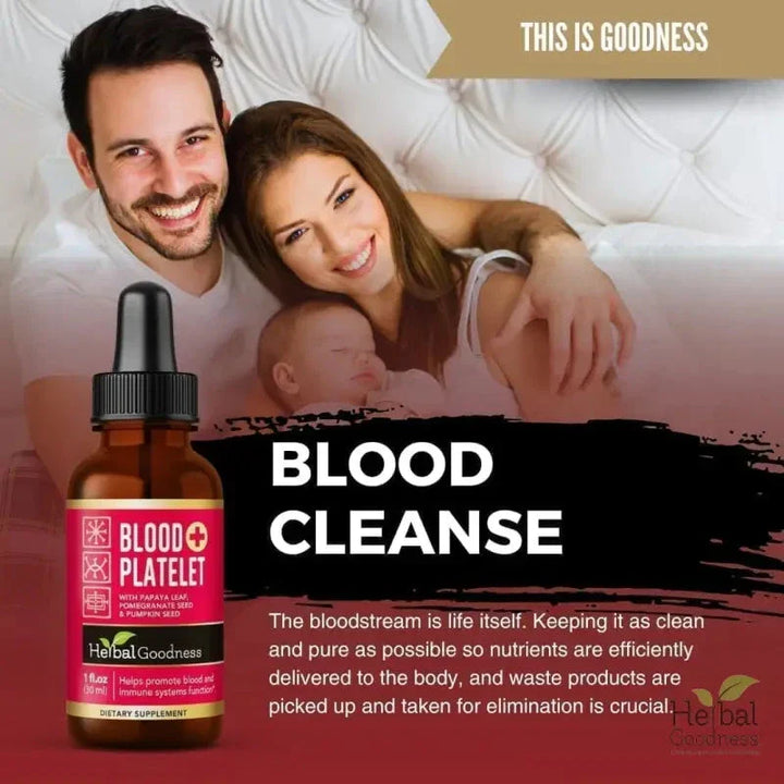 Blood Platelet Plus - Liquid Tincture - Natural Blood Platelet Boost & Immune Support - Herbal Goodness Liquid Extract Herbal Goodness 