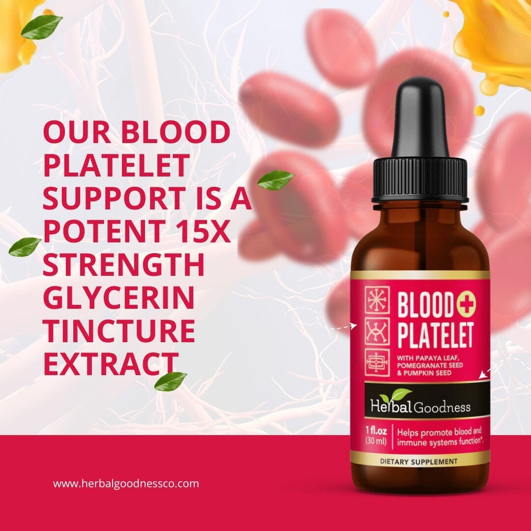 Blood Platelet Plus - Liquid Tincture - Natural Blood Platelet Boost & Immune Support - Herbal Goodness Liquid Extract Herbal Goodness 