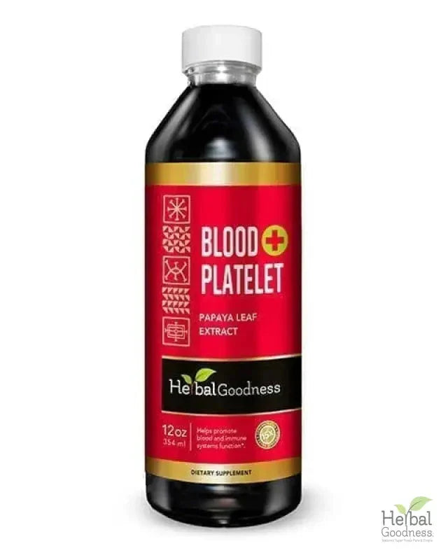 Blood Platelet Plus - Liquid Tincture - Natural Blood Platelet Boost & Immune Support - Herbal Goodness Liquid Extract Herbal Goodness 12 oz 