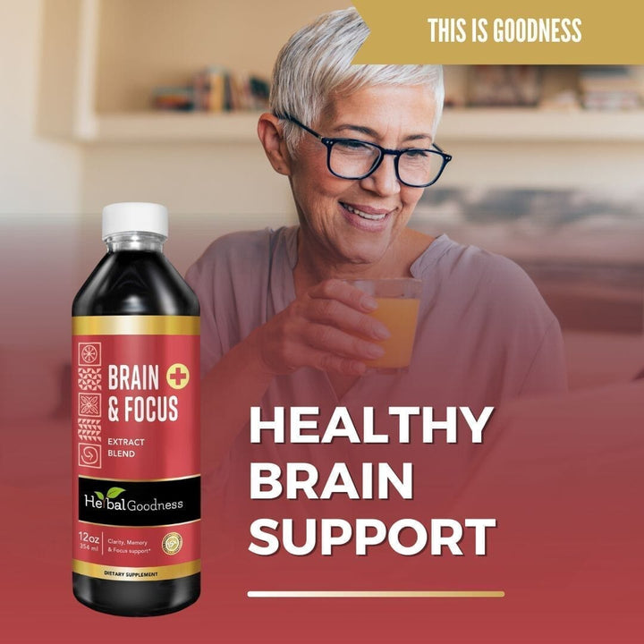 Brain and Focus Liquid Extract - Nootropic Brain Supplement, Brain Health - Herbal Goodness Liquid Extract Herbal Goodness 