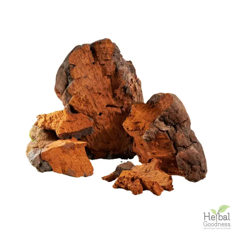 Reddish-brown tree bark chunks for Bulk Mushroom Powders and Mushroom Coffee blends