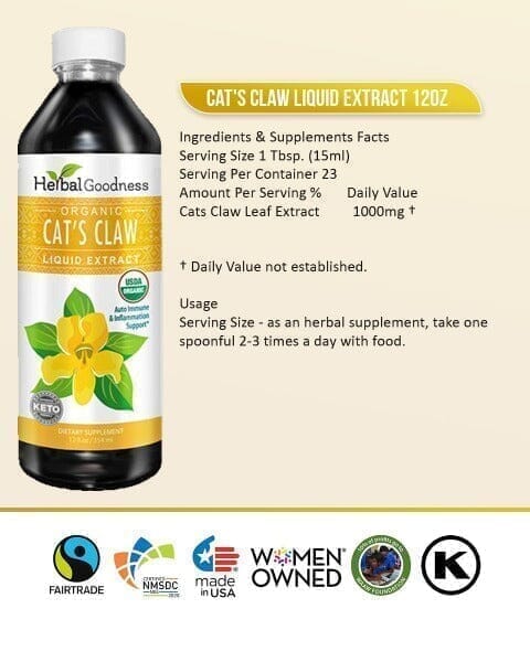 Cat's Claw Extract - Organic Liquid - Joint and Bone Support - Herbal Goodness Liquid Extract Herbal Goodness 