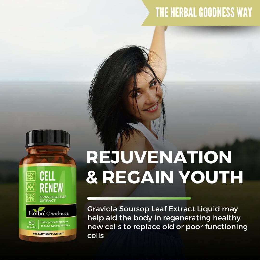 Cell Renew and Rejuvenation Plus Capsules -60/600mg - Healthy Cell Support & Immune System Function - Herbal Goodness - Herbal Goodness
