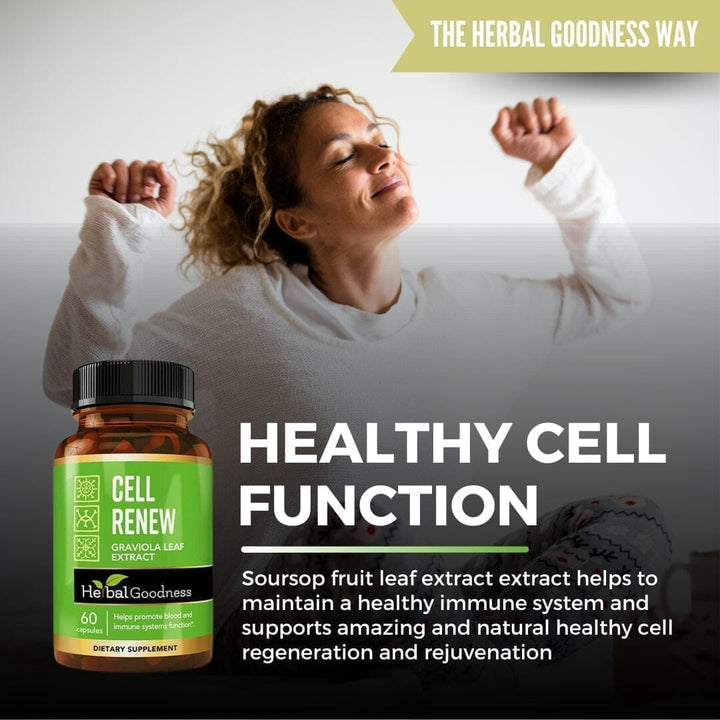 Cell Renew and Rejuvenation Plus Capsules -60/600mg - Healthy Cell Support & Immune System Function - Herbal Goodness Capsules Herbal Goodness 