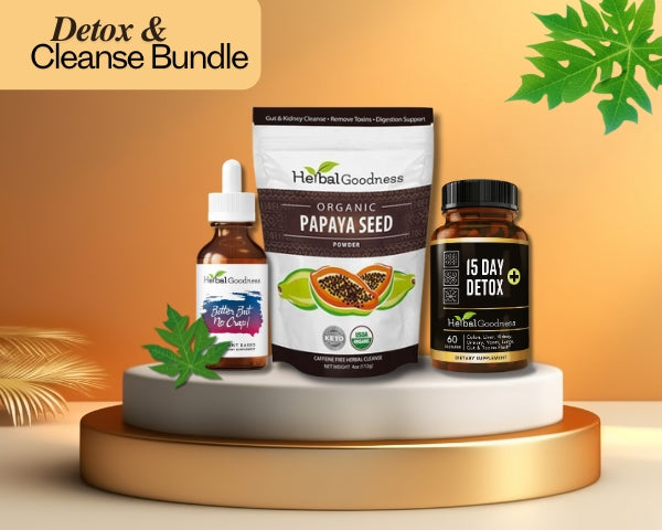 Detox and Cleanse Bundle with Papaya Seed Powder and Moringa Liquid Extract for wellness