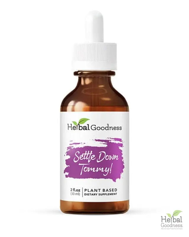 Brown glass dropper bottle with purple label for Digestive Health Bundle, featuring Papaya Leaf Extract