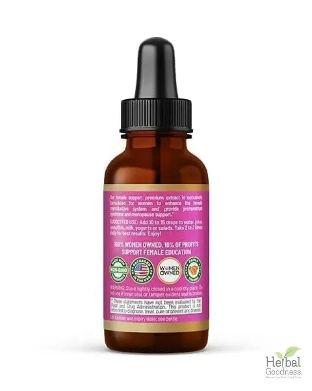 Female Support - Liquid Tincture - PMS & Hormonal Support, Female Health - Herbal Goodness Liquid Extract Herbal Goodness 