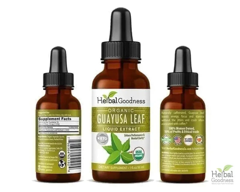 Guayusa Leaf Extract - Organic - Liquid - Energy, Focus & Alertness - Herbal Goodness Liquid Extract Herbal Goodness 