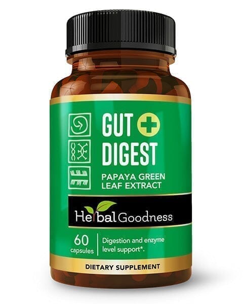 Gut Digest - Papaya Green Fruit Extract - 60/600mg-Digestion and Enzyme Level Support-Herbal Goodness Capsules Herbal Goodness 