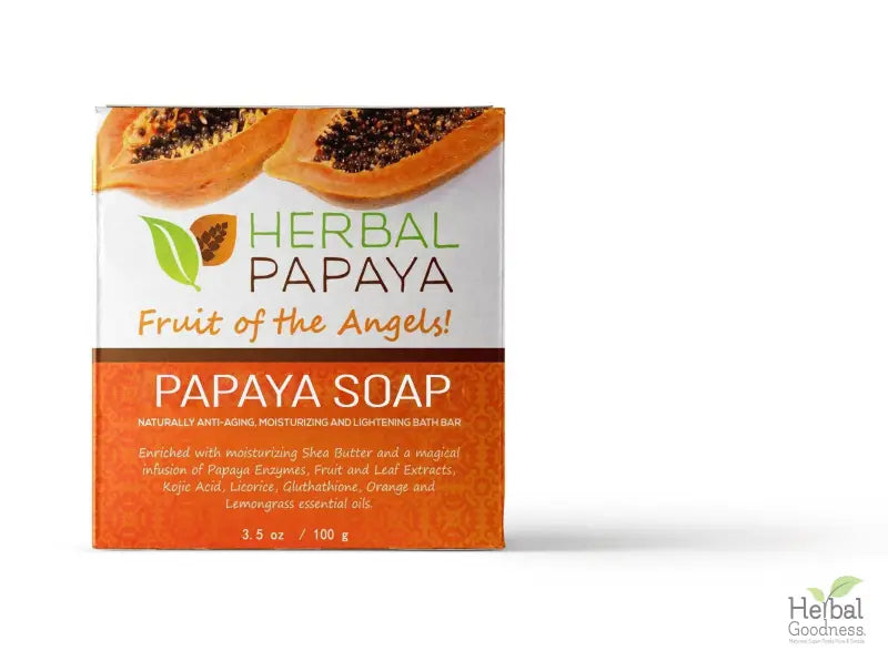 Herbal Papaya Bath Soap - 2 bars/3.5oz - Natural Skin Lightener, Exfoliator and Cleanser - Herbal Goodness Body Care Herbal Goodness 