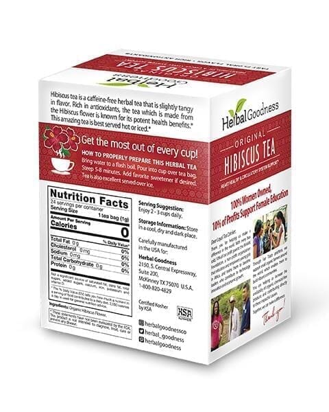 Hibiscus Tea - Organic - 24/2g - Great Taste, Immunity Boost - Herbal Goodness Tea & Infusions Herbal Goodness 