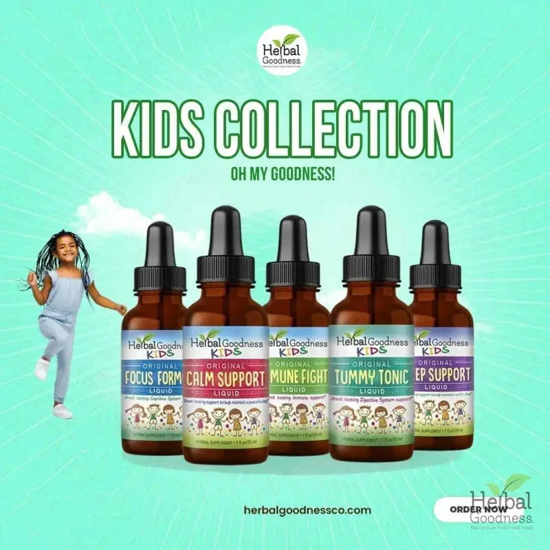 Kids Collection - Focus, Calm, Sleep, Tummy and Immune Support - Liquid Extract- 1oz - Herbal Goodness Liquid Extract Herbal Goodness 