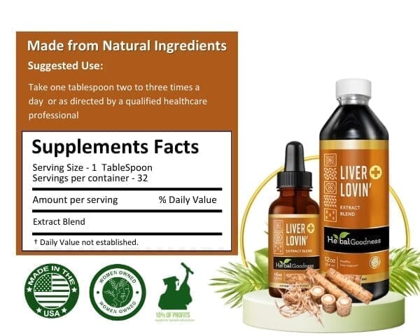 Liver Lovin' Liquid Extract - Healthy Liver Cleanse and Support - Herbal Goodness Liquid Extract Herbal Goodness 