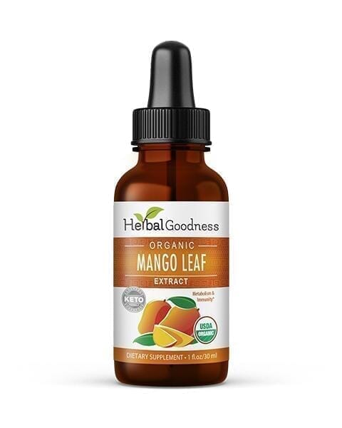 Mango Leaf Extract - Organic - Liquid - Metabolism, Gut & Immunity - Herbal Goodness Liquid Extract Herbal Goodness 1 oz 