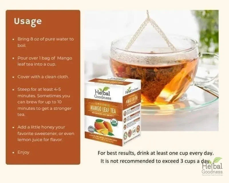 Mango Leaf Tea - Organic 24/2g - Metabolism & Immunity - Herbal Goodness Tea & Infusions Herbal Goodness 