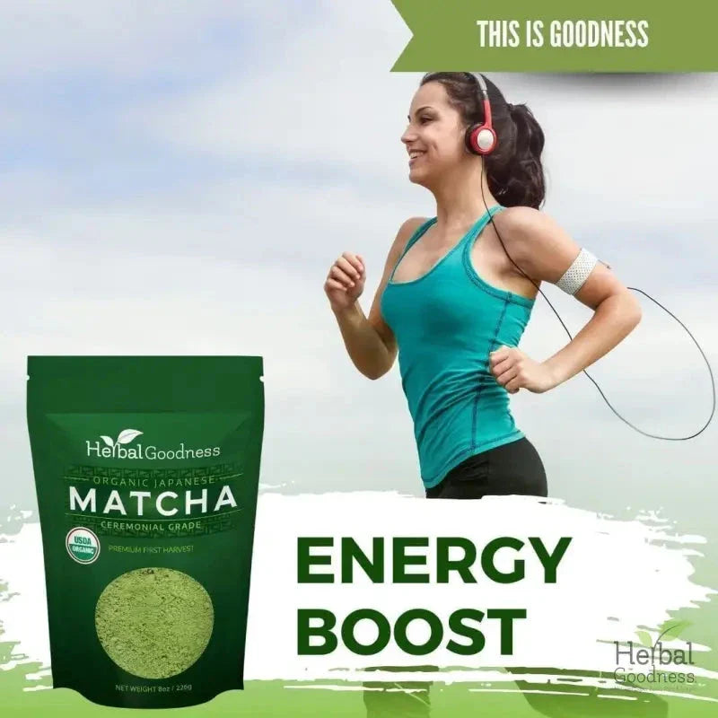 Matcha Green Tea Powder - Organic, Japanese Ceremonial 8oz - Energy & Vitality - Herbal Goodness Powder Herbal Goodness 