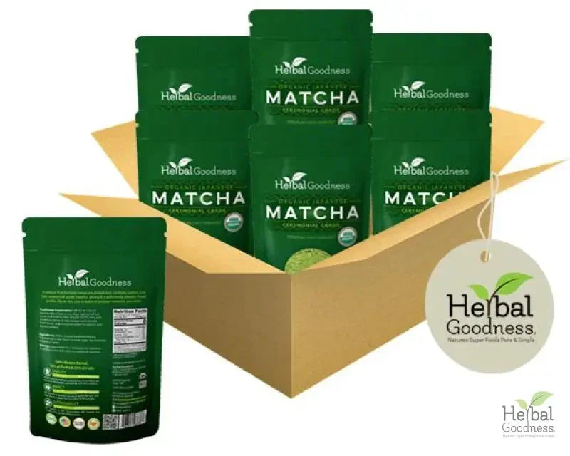 Matcha Green Tea Powder - Organic, Japanese Ceremonial 8oz - Energy & Vitality - Herbal Goodness Powder Herbal Goodness Case Qty (6) 