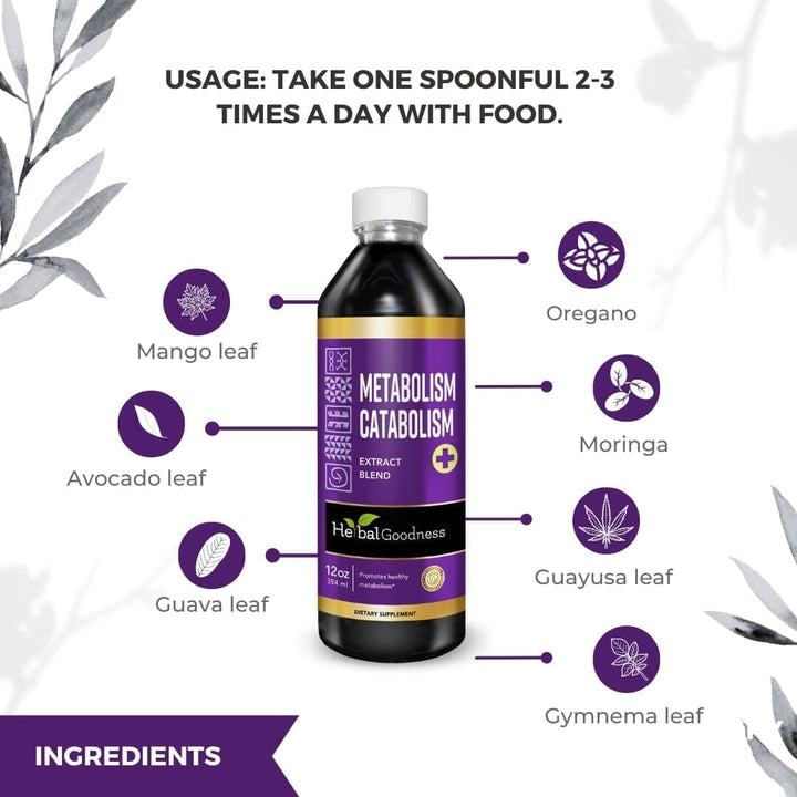 Metabolism and Catabolism Liquid Extract - Metabolism Boost, Repair, Vitality - Herbal Goodness Liquid Extract Herbal Goodness 