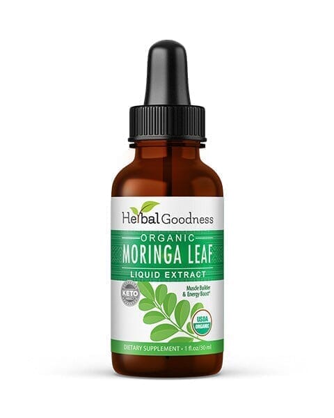 Moringa Leaf Extract Liquid - Organic 15X Strength - Energy, Protein & Immunity - Herbal Goodness Liquid Extract Herbal Goodness 1 oz 