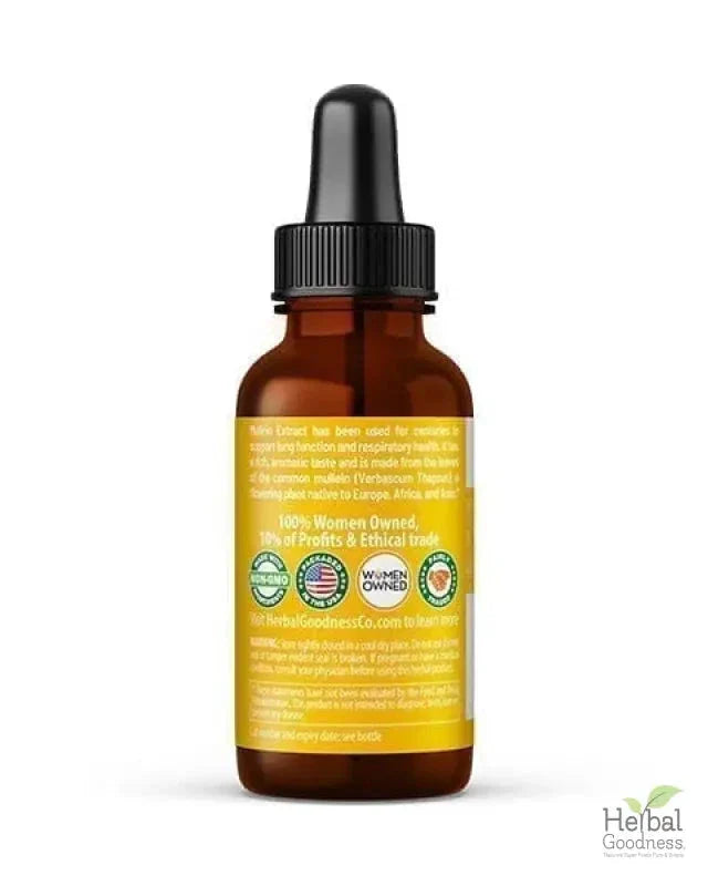 Mullein Leaf Extract Liquid - Organic 15X Strength - Lung & Respiratory Support - Herbal Goodness Liquid Extract Herbal Goodness 