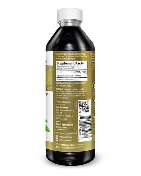 Olive Leaf Extract Liquid - 15X Strength - Healthy Heart Function & Immune Support - Herbal Goodness Liquid Extract Herbal Goodness 