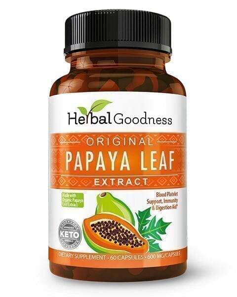 Papaya Leaf Extract - Capsules 600mg - 10X Strength - Boost Platelets, Digestion & Immunity