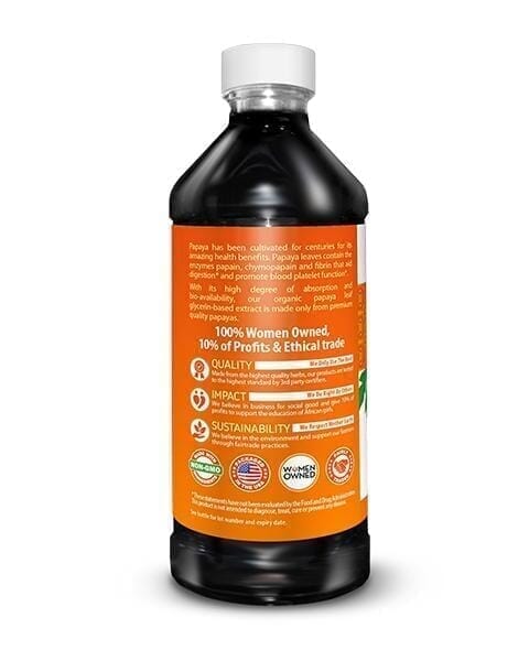 Papaya Leaf Extract - Organic - Liquid - 16oz - Platelets, Digestion & Immunity - Herbal Goodness Liquid Extract Herbal Goodness 