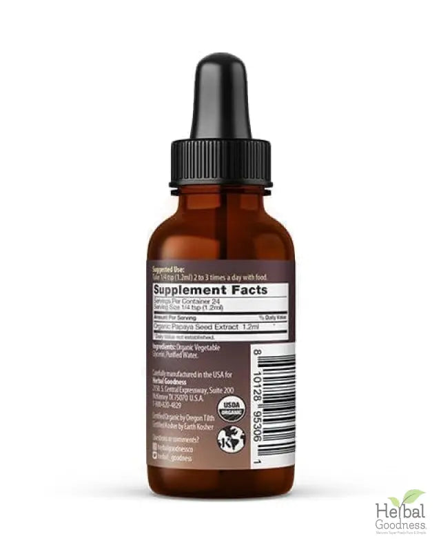 Papaya Seed Extract - Liquid 1oz - Detox, Kidney & Digestion - Herbal Goodness Liquid Extract Herbal Goodness 