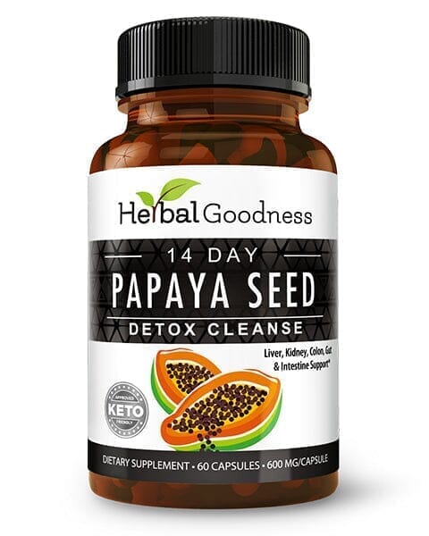 Papaya Seed Powder - Capsules 600mg - Healthy Cleanse, Liver Support - Herbal Goodness Capsules Herbal Goodness Unit- 60 Caps 