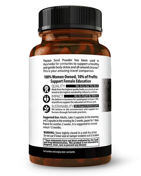 Papaya Seed Powder - Capsules 600mg - Healthy Cleanse, Liver Support - Herbal Goodness Capsules Herbal Goodness 
