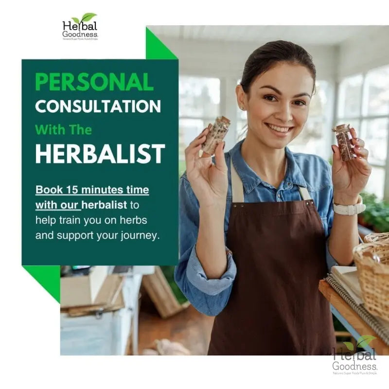 Personal Consultation With The Herbalist Education Herbal Goodness 15 minutes 