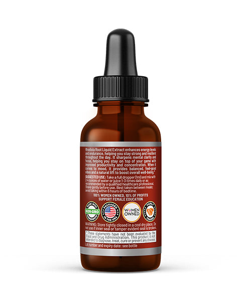 Rhodiola Root Liquid Extract - Boost Energy - Enhance Focus & Mood - Herbal Goodness