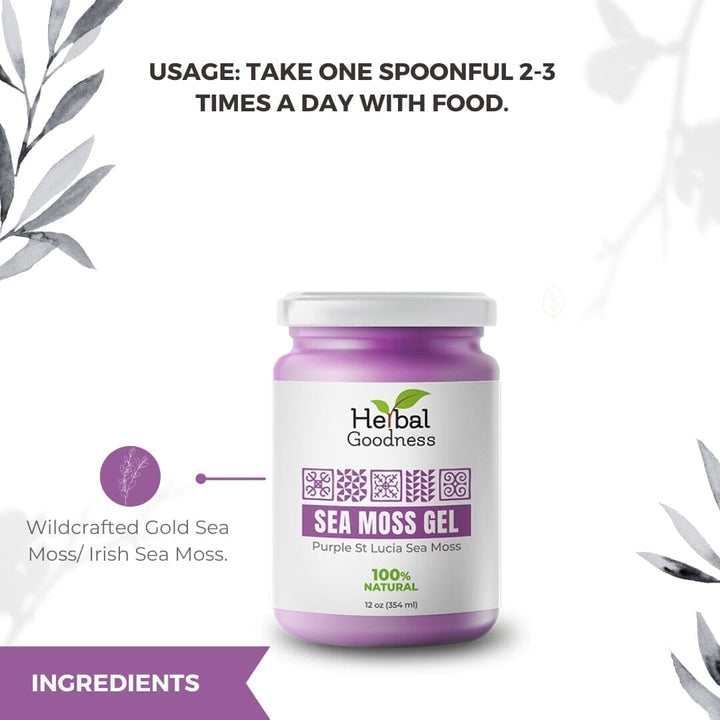 Sea Moss Gel 16 oz Superfood - Thyroid, Joint, Gut, Metabolism & Immune Support - Herbal Goodness Gels Herbal Goodness 