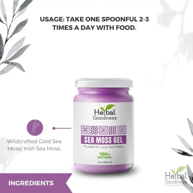 Sea Moss Gel 16 oz Superfood - Thyroid, Joint, Gut, Metabolism & Immune Support - Herbal Goodness Gels Herbal Goodness 