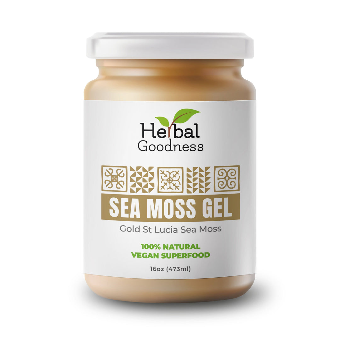 Sea Moss Gel 16 oz Superfood - Thyroid, Joint, Gut, Metabolism & Immune Support - Herbal Goodness Gels Herbal Goodness Unit (In Store) Gold 