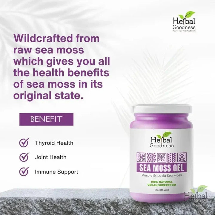 Sea Moss Gel 16 oz Superfood - Thyroid, Joint, Gut, Metabolism & Immune Support - Herbal Goodness Gels Herbal Goodness 