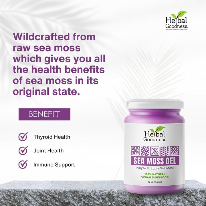 Sea Moss Gel 16 oz Superfood - Thyroid, Joint, Gut, Metabolism & Immune Support - Herbal Goodness Gels Herbal Goodness 