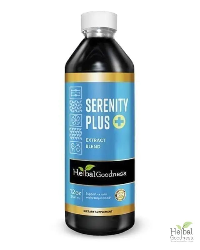 Serenity Liquid Extract - Calm, Tranquil Mood Support , Relax and De-Stress - Herbal Goodness Liquid Extract Herbal Goodness 12 oz 