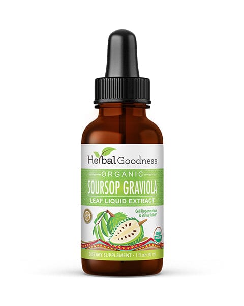 Soursop Graviola Leaf Extract - Organic Liquid - 15X Strength - Healthy Cell Function, Immunity & Relaxation - Herbal Goodness Liquid Extract Herbal Goodness 